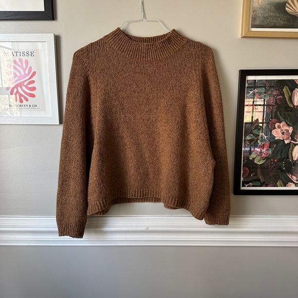 Old Navy Melange Cozy Mock-neck Sweater, Brown, size Large - Picture 3 of 5